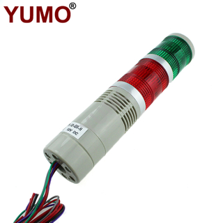 188游戏下载YUMO STP5-12-GR-H 50mm蜂鸣器12VDC 2层LED信号塔闪烁警示灯