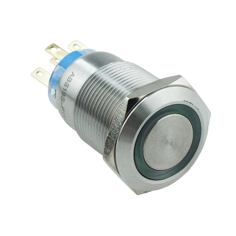 Hot Sale 19mm Ring Illuminated Stainless Steel Metal Push Button