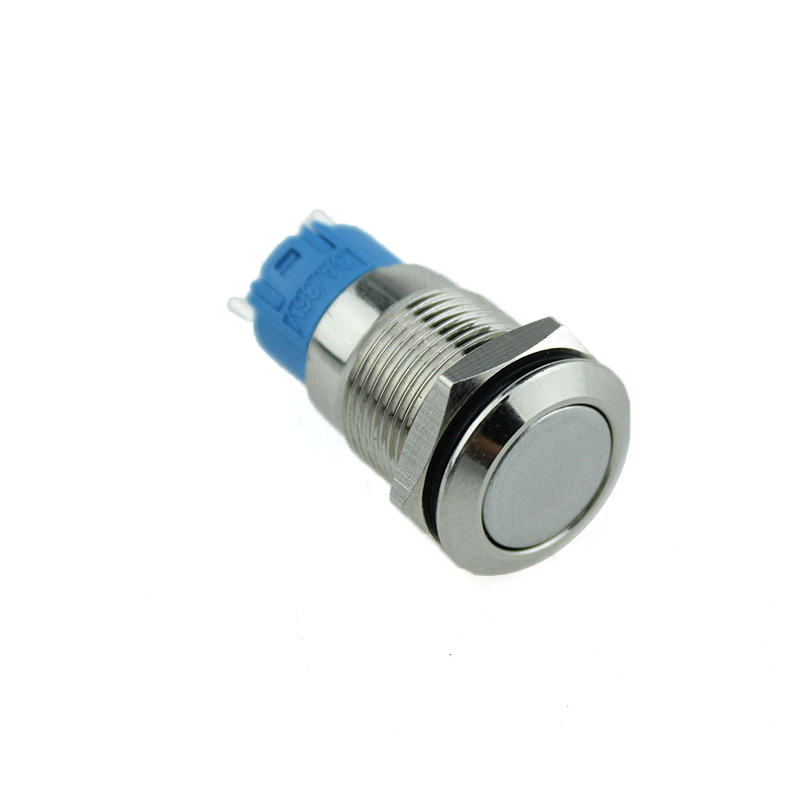 Flat Round Button 2Pin 12mm 36V Led Waterproof Metal Push Button Switch ON OFF