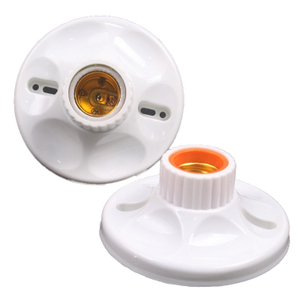 Ceramic Lamp Holder Screw Mouth Household E27 Lamp Head Screw Mouth Circular Base,Ceiling Snd Surface Mounted
