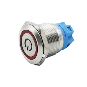 ABS19S-C1-E-R-230 19mm stainless steel push button momentary led ring lamp Switch AC230V