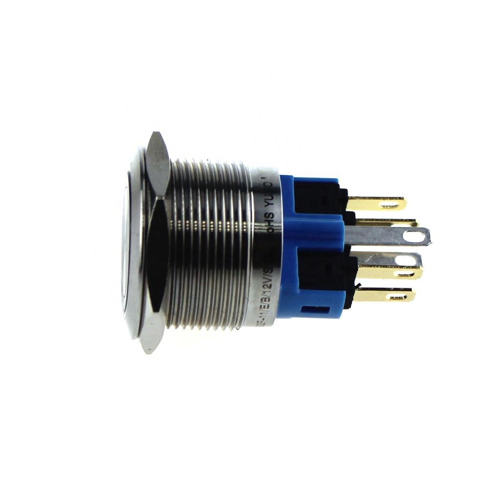 22mm install size ABS22S-P11Z-E latching IP67 push button switch