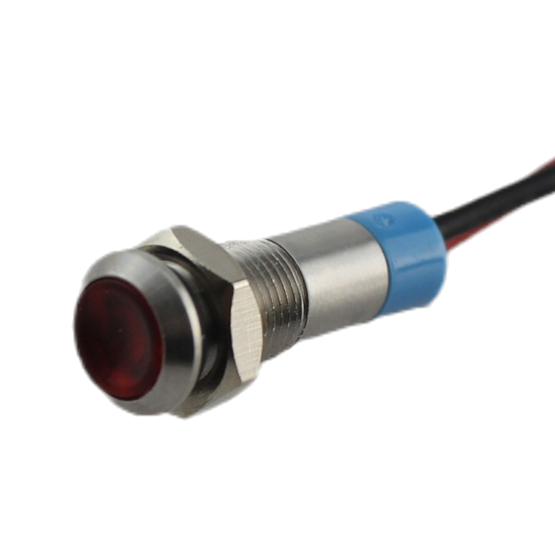 6mm Latching Led Illuminated Stainless Steel Signal Lamp DC12V Small Mini Metal Push Button Switch Yellow Indicator Lamp