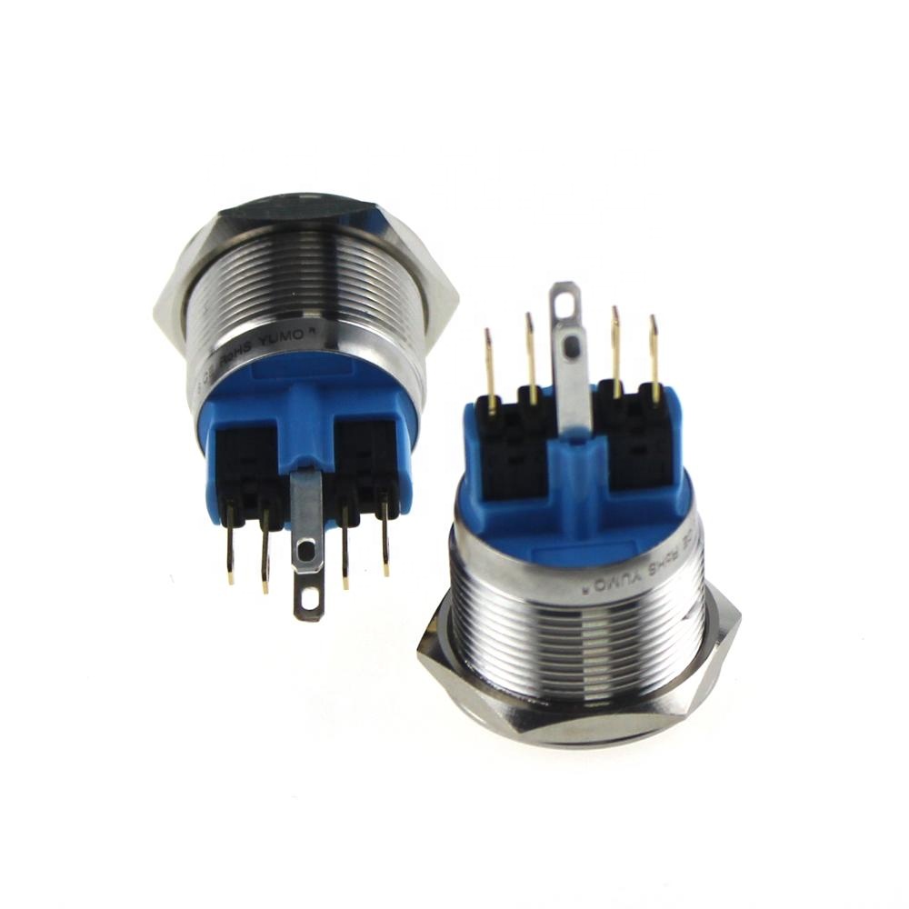 22mm install size ABS22S-P11Z-E latching IP67 push button switch