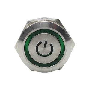 19mm Metal momentary latching power lamp led push button Switch 230V
