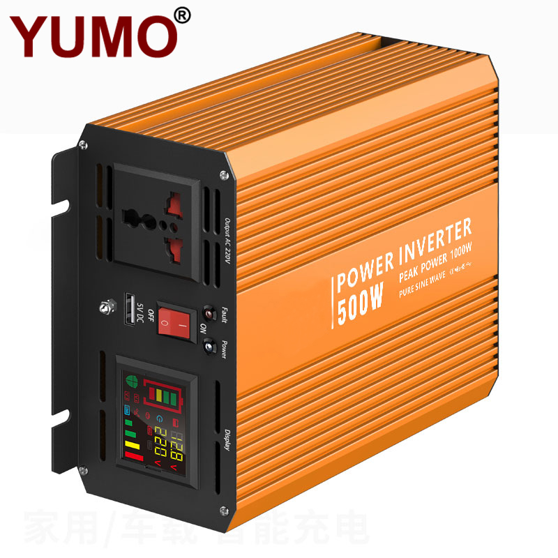 YUMO SGPI 500W/1000W 12/24VDC Double Voltage Automatic Recognition Power Inverter(color Display + Remote Control Optional)