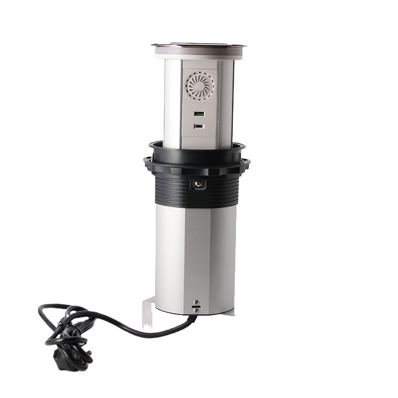 AU Plug Three-position high level WIFI smart Motorized kitchen Bluetooth socket with USB-C led light 15W wireless charging