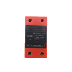 Black and Red SSR-120DA Integrated Single-phase Solid State Relay with Heat Sink