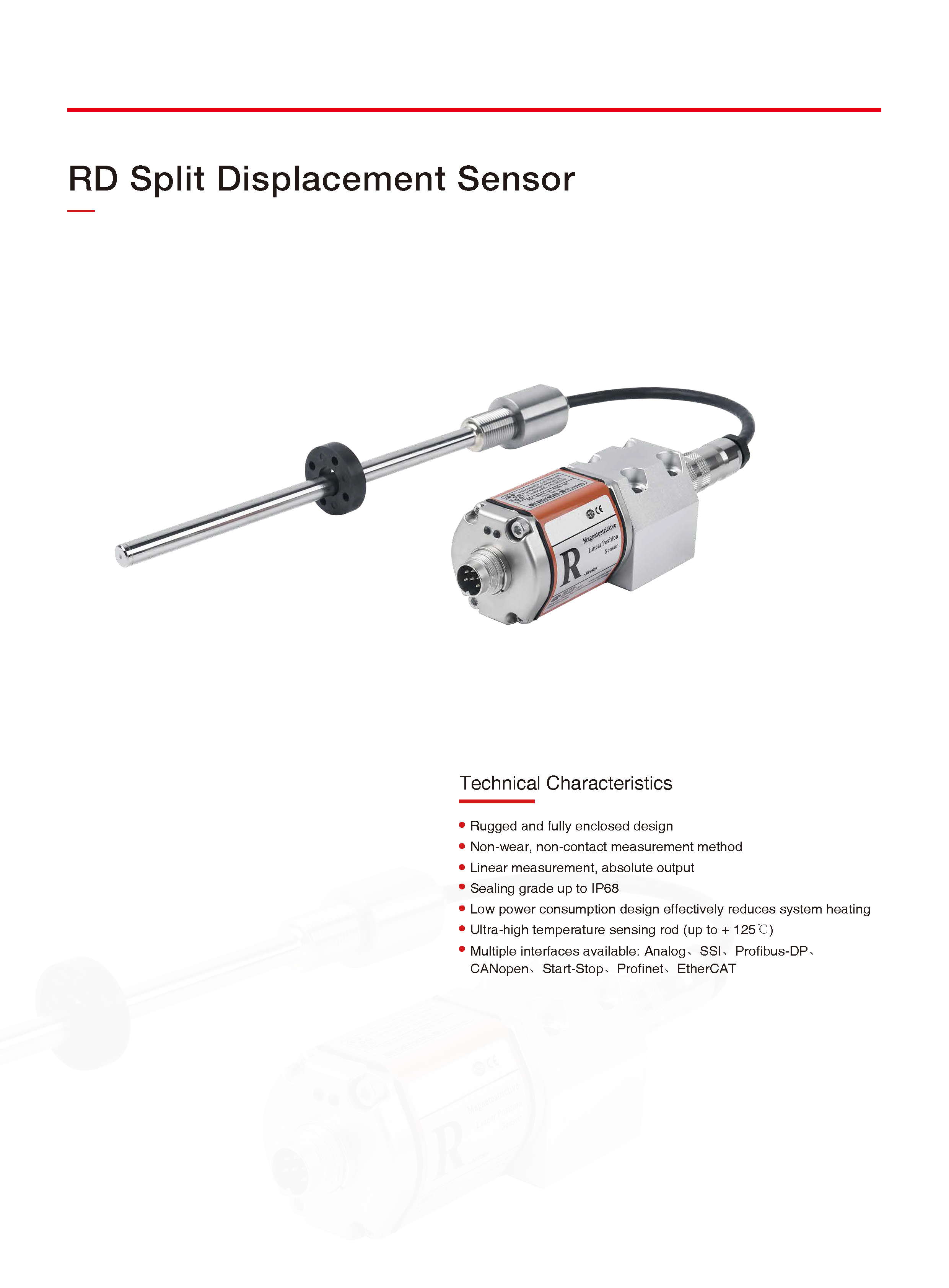 YUMO RD Series Split Displacement Sensor, China Magnetostrictive ...